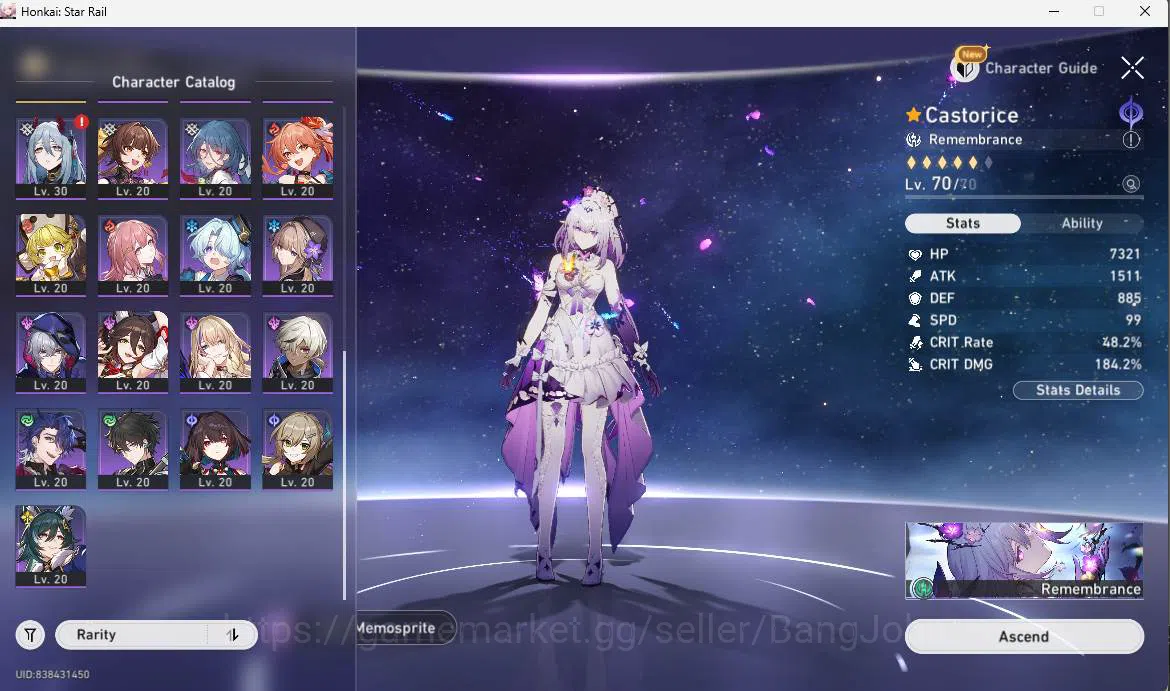 Honkai Star Rail Accounts ASIA|TL 65|11 limit|LC Sign(Castorice,Archer,Saber image 8