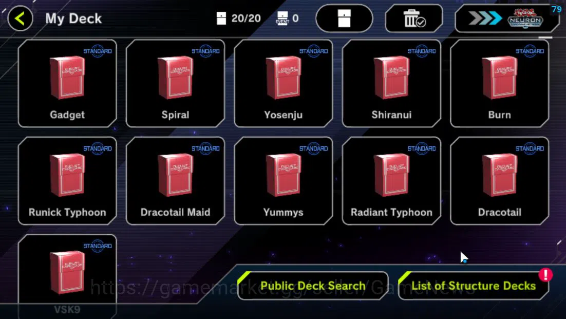 Yu-Gi-Oh! Master Duel Accounts Mid-Level Lv 18 | 20 Deck | Radiant Typhoon,VSK9,Dracotail,Yummys,Ninja,Dracotail 3