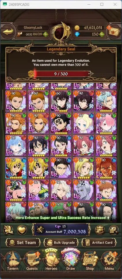The Seven Deadly Sins: Grand Cross Accounts ASIA|7M CC|LR Mesis 4/6|UR NSalos 1/6,Menor 2/6,KO image 4