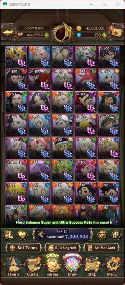 The Seven Deadly Sins: Grand Cross Accounts ASIA|7M CC|LR Mesis 4/6|UR NSalos 1/6,Menor 2/6,KO image 6