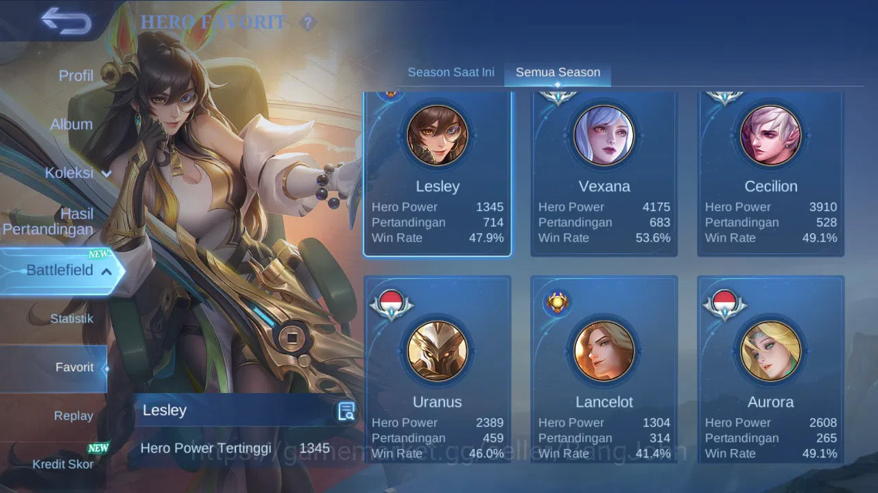 Mobile Legends: Bang Bang Accounts GLOBAL Hero 111 Skin 147 | KOF Karina | Dtamer Val image 13