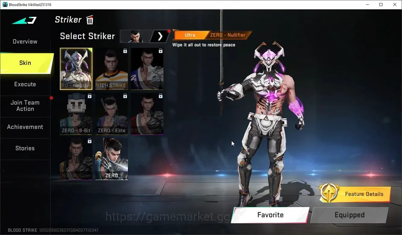 Blood Strike Accounts High-End ASIA|Ultra Striker ZERO Nullifier | Ultra M700 Iridian | 3 Legendary Guns | 2 Limited 3