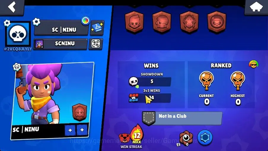 Brawl Stars Accounts 280 Trophy|Starter|9 Brawlers 1 Max Lv [Bibi]|5100 image 4