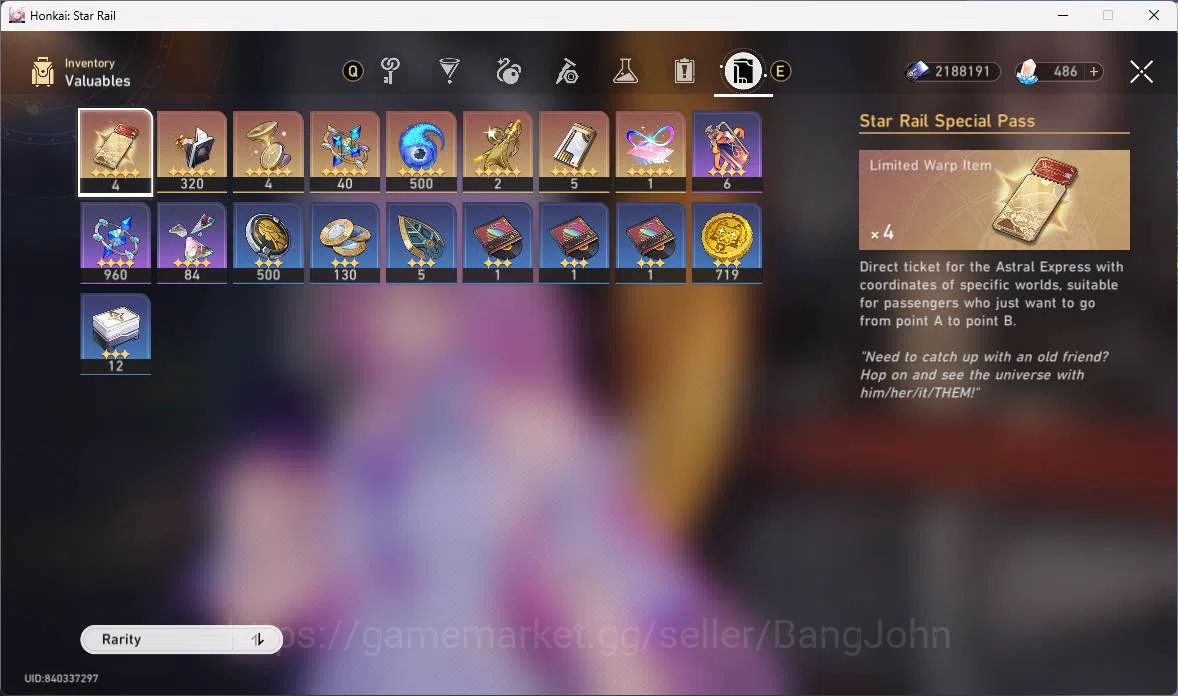 Honkai Star Rail Accounts Others ASIA|TL 68|12 Limit|PremTeam(Evernight+sign,Cyrene,Sparxie,Dante)Cerydra,Yao Guang,Tribbie 17