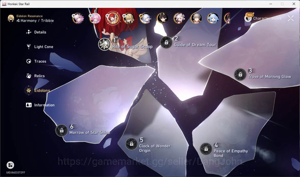 Honkai Star Rail Accounts Others ASIA|TL 68|12 Limit|PremTeam(Evernight+sign,Cyrene,Sparxie,Dante)Cerydra,Yao Guang,Tribbie 5