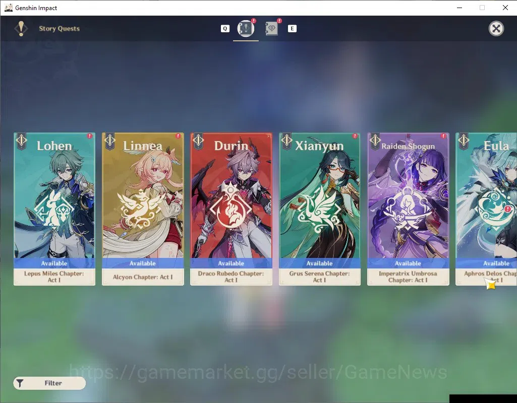 Genshin Impact Accounts Others ASIA|AR 52|2 Limited + 2 (*5 Weapon)|Flins & Neufillette|Gest of the Mighty Wolf|Reunion 16