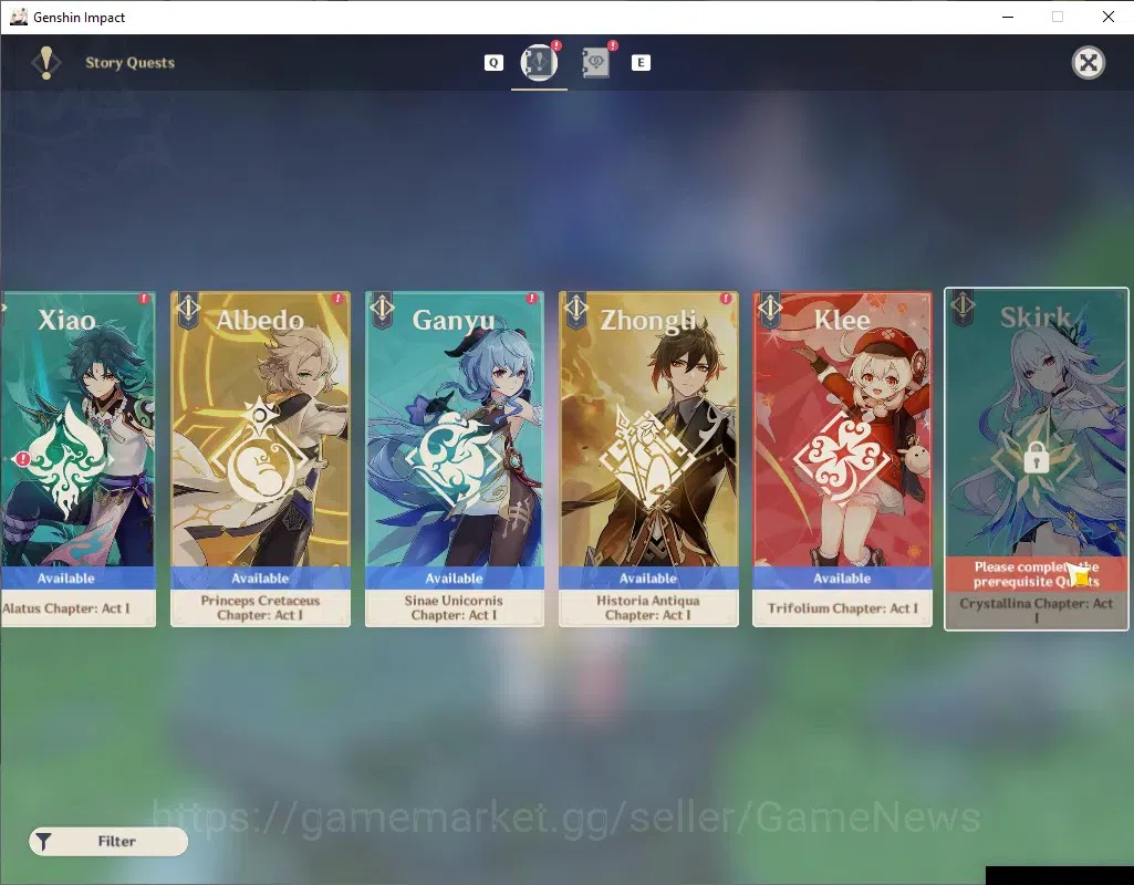 Genshin Impact Accounts Others ASIA|AR 52|2 Limited + 2 (*5 Weapon)|Flins & Neufillette|Gest of the Mighty Wolf|Reunion 17