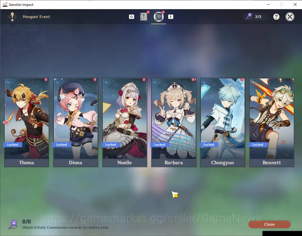 Genshin Impact Accounts Others ASIA|AR 52|2 Limited + 2 (*5 Weapon)|Flins & Neufillette|Gest of the Mighty Wolf|Reunion 20