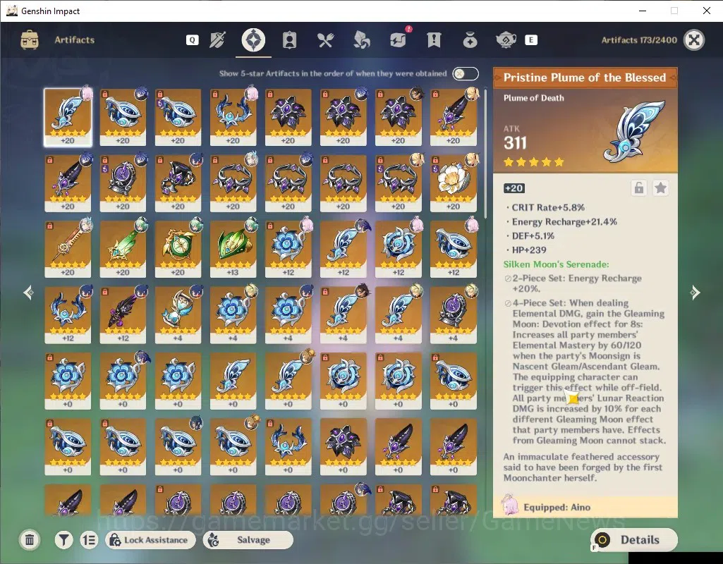 Genshin Impact Accounts Others ASIA|AR 52|2 Limited + 2 (*5 Weapon)|Flins & Neufillette|Gest of the Mighty Wolf|Reunion 4