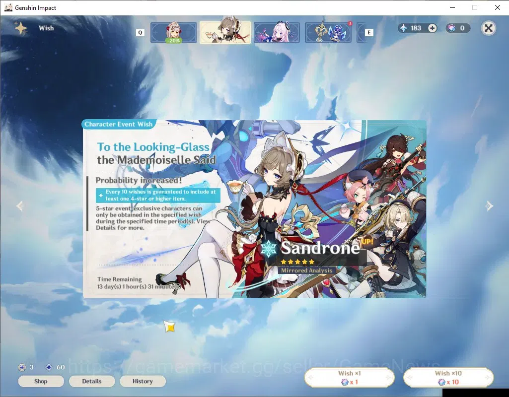 Genshin Impact Accounts Others ASIA|AR 52|2 Limited + 2 (*5 Weapon)|Flins & Neufillette|Gest of the Mighty Wolf|Reunion 9