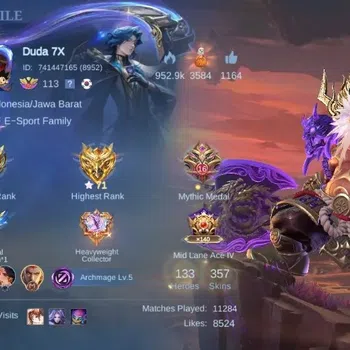 Mobile Legends: Bang Bang Accounts Collector Global|Skin 357|Exalted|Legend Franco,KOF Karina,KFP Thamuz,Sanrio
