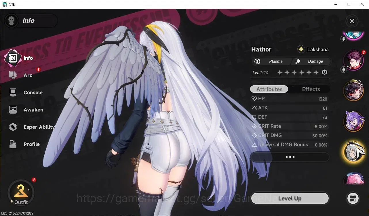 Neverness to Everness Accounts Global NA|HL 3| 3 SSR Hotori, Fadia, Hathor +1 S-C image 3