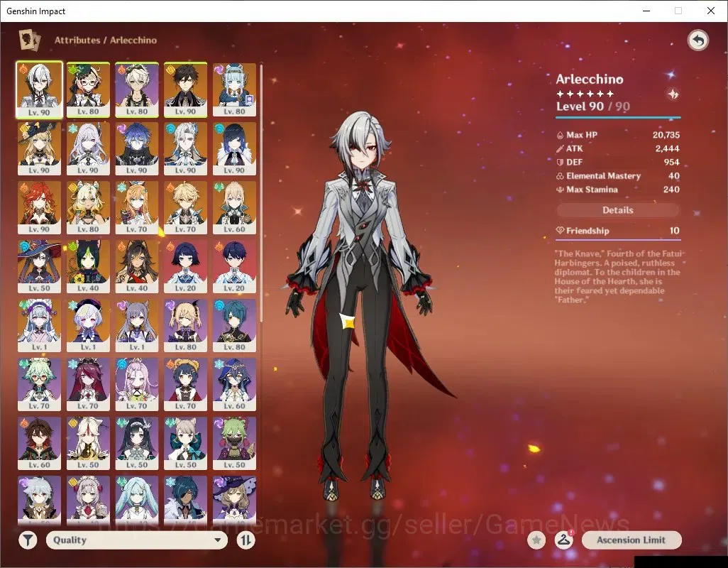 Genshin Impact Accounts ASIA|AR 58|Prem team Flins|12 Limited + 7 (*5Wep)| image 3