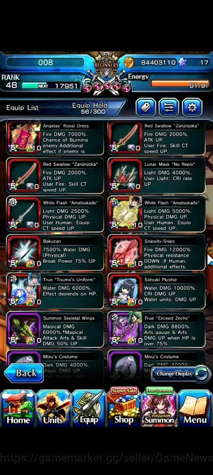 Grand Summoners Accounts Global|Rank 48|18 Ascend+2 TW|(Houka Inumuta,Touma image 14