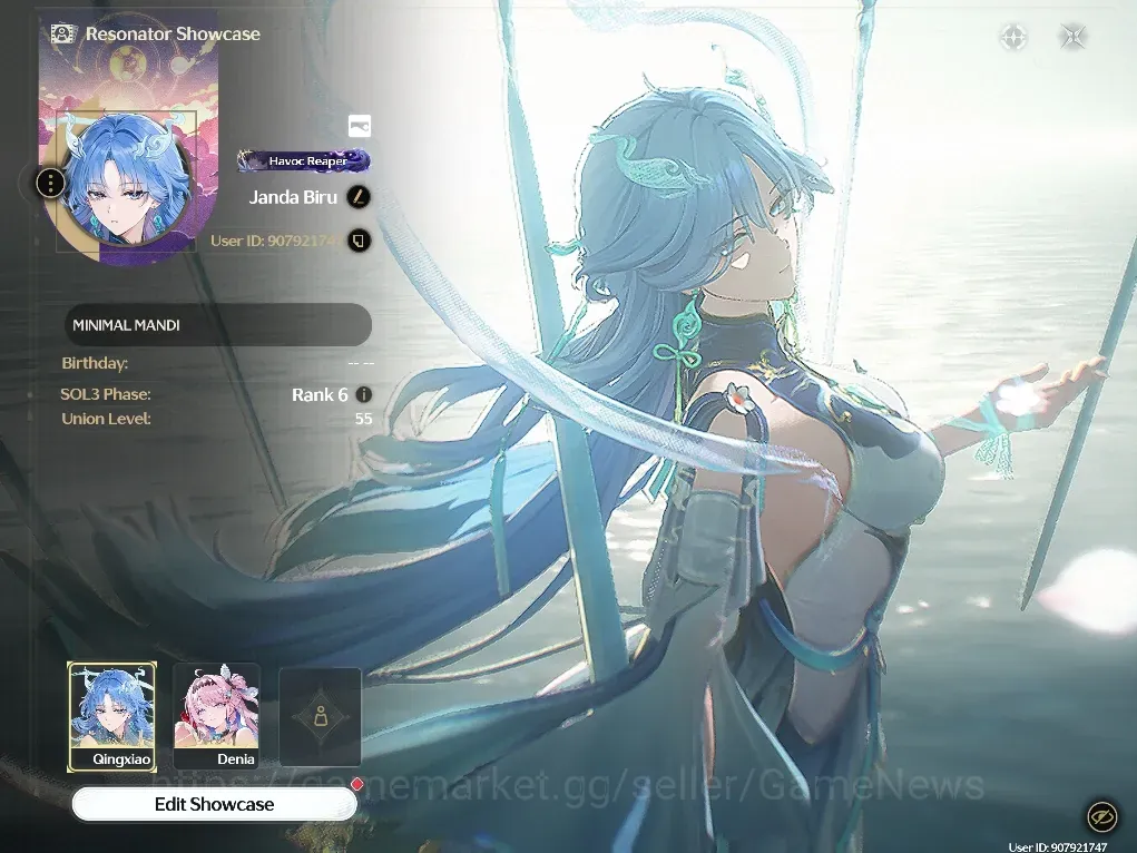 Wuthering Waves Accounts Mid-Game SEA |UL 55|2 Limited| ( Qingxiao RC 5 +Signature, Denia )|Data Bank Lv 30|Female MC|Log 1