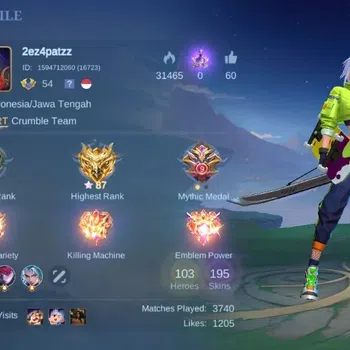 Mobile Legends: Bang Bang Accounts Collector Global|Skin 195|Renowned|KOF Karina,Sanrio Floryn,Collector Natalia,Blazing