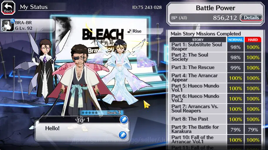 Bleach: Brave Souls Accounts [GLOBAL]52K Orb|Rukia 10th Anniv,TYBW26(Ikkaku,Shu image 3
