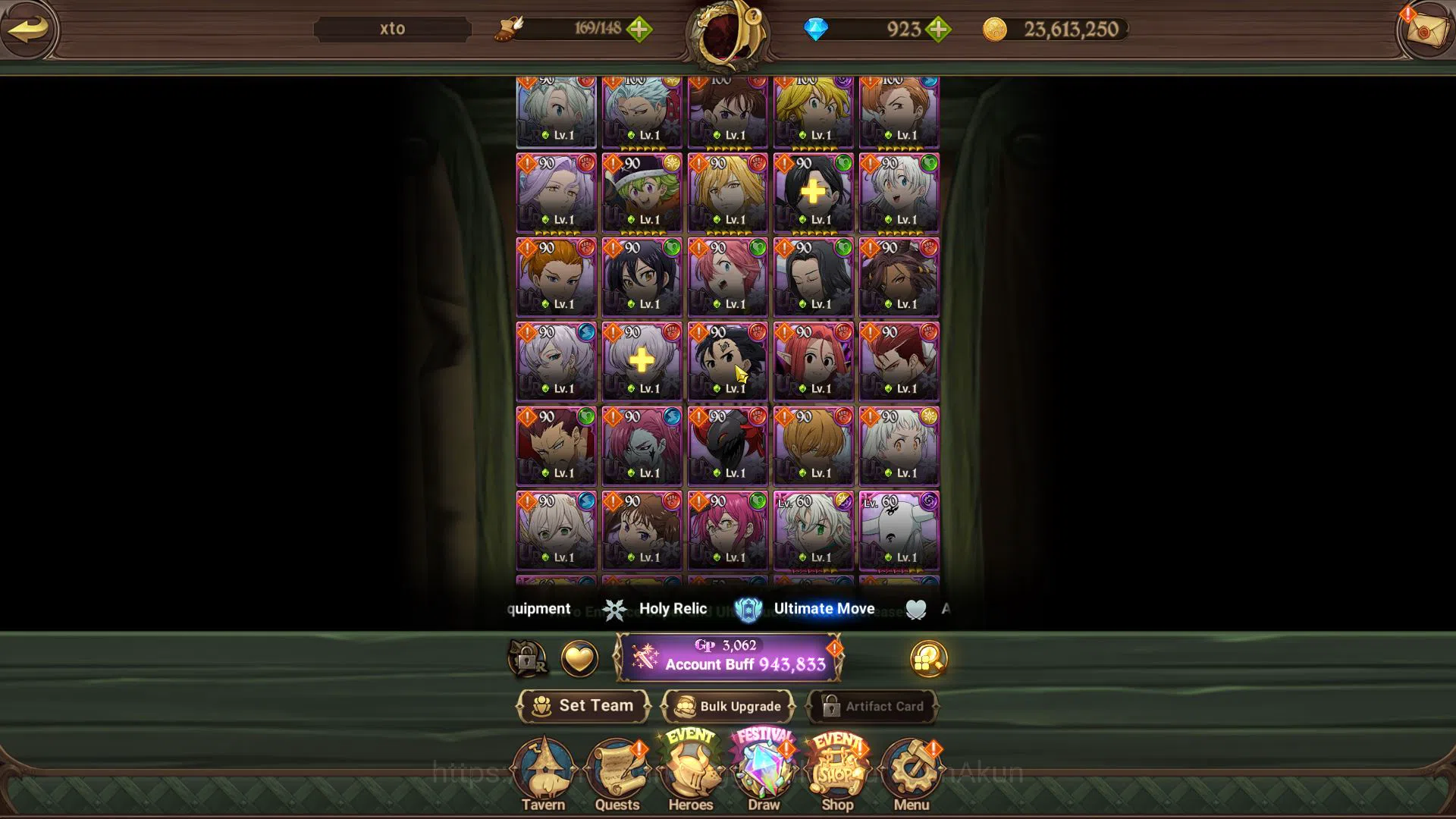 The Seven Deadly Sins: Grand Cross Accounts Asia | 943K CC | Starter | CH 4 |1 LR + 4 UR + 10 image 1