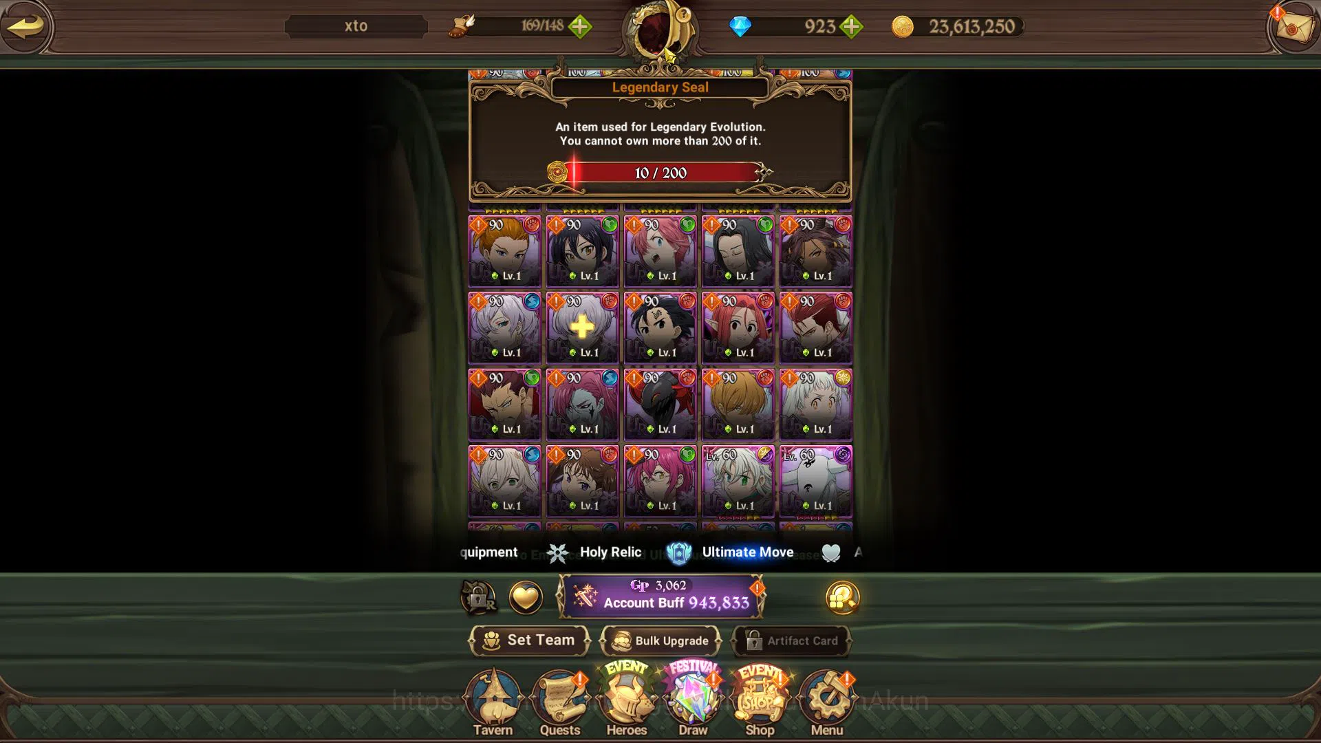 The Seven Deadly Sins: Grand Cross Accounts Asia | 943K CC | Starter | CH 4 |1 LR + 4 UR + 10 image 2