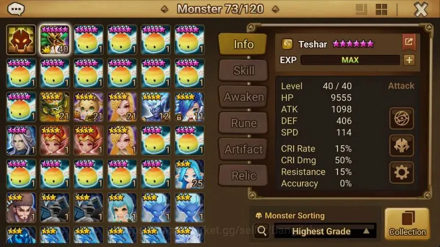 Summoners War: Sky Arena Accounts Starter GLOBAL | NB 5 TESHAR,Starter Gacha 115 12Y+160 11Y Scrool, 3 Legendary All 2