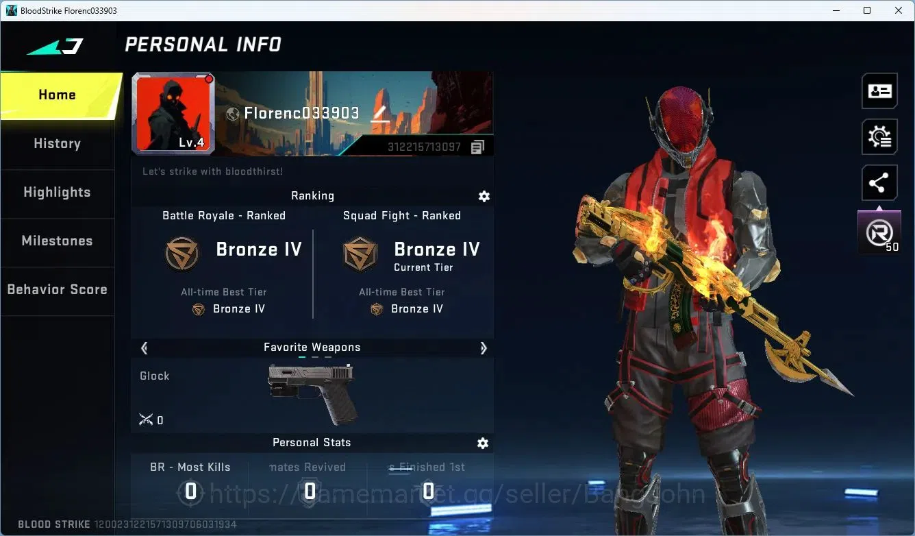 Blood Strike Accounts ASIA | 1 7DS: AK47|1 EVA: MCX|1 BLEACH: Ethan Skin image 1