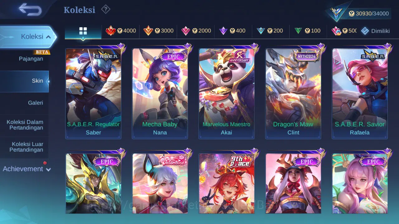Mobile Legends: Bang Bang Accounts GLOBAL Hero 96 Skin 137 CC Nata | Epic Khaleed Lan image 2