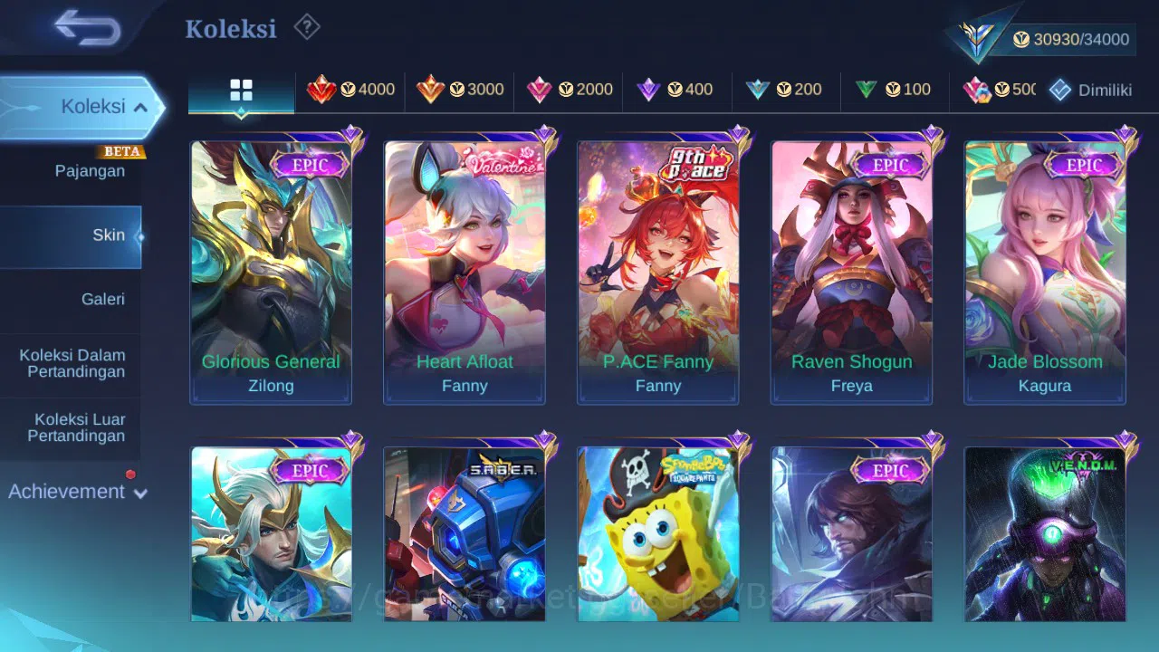 Mobile Legends: Bang Bang Accounts GLOBAL Hero 96 Skin 137 CC Nata | Epic Khaleed Lan image 3