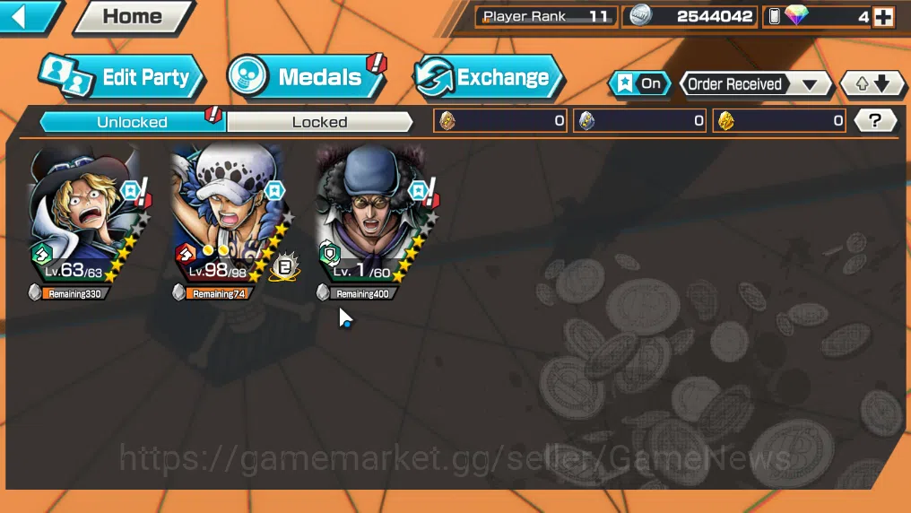 One Piece Bounty Rush Accounts Global|3EX|Flame Emperor Sabo,Winner Island Law,Bl image 4