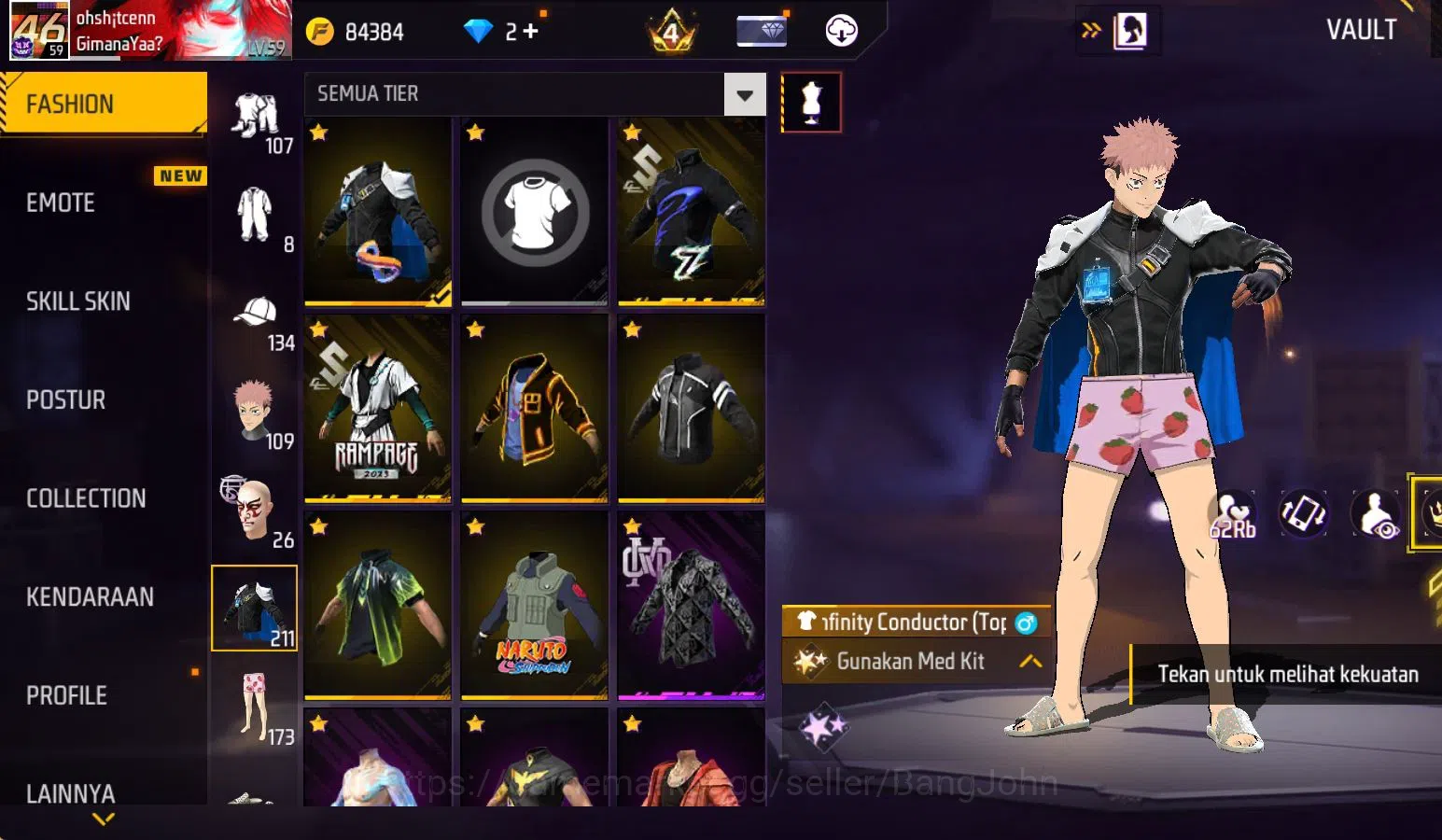 Free Fire Accounts Indonesia, vault 211, SG TROMPET,EVO STRELING LVL  image 12