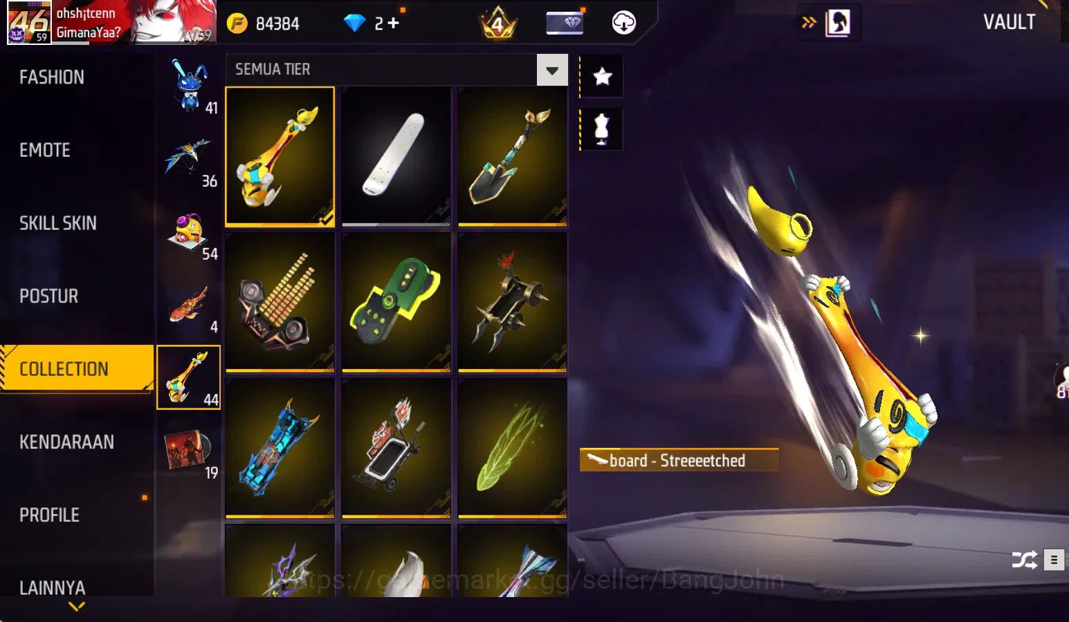 Free Fire Accounts Indonesia, vault 211, SG TROMPET,EVO STRELING LVL  image 19