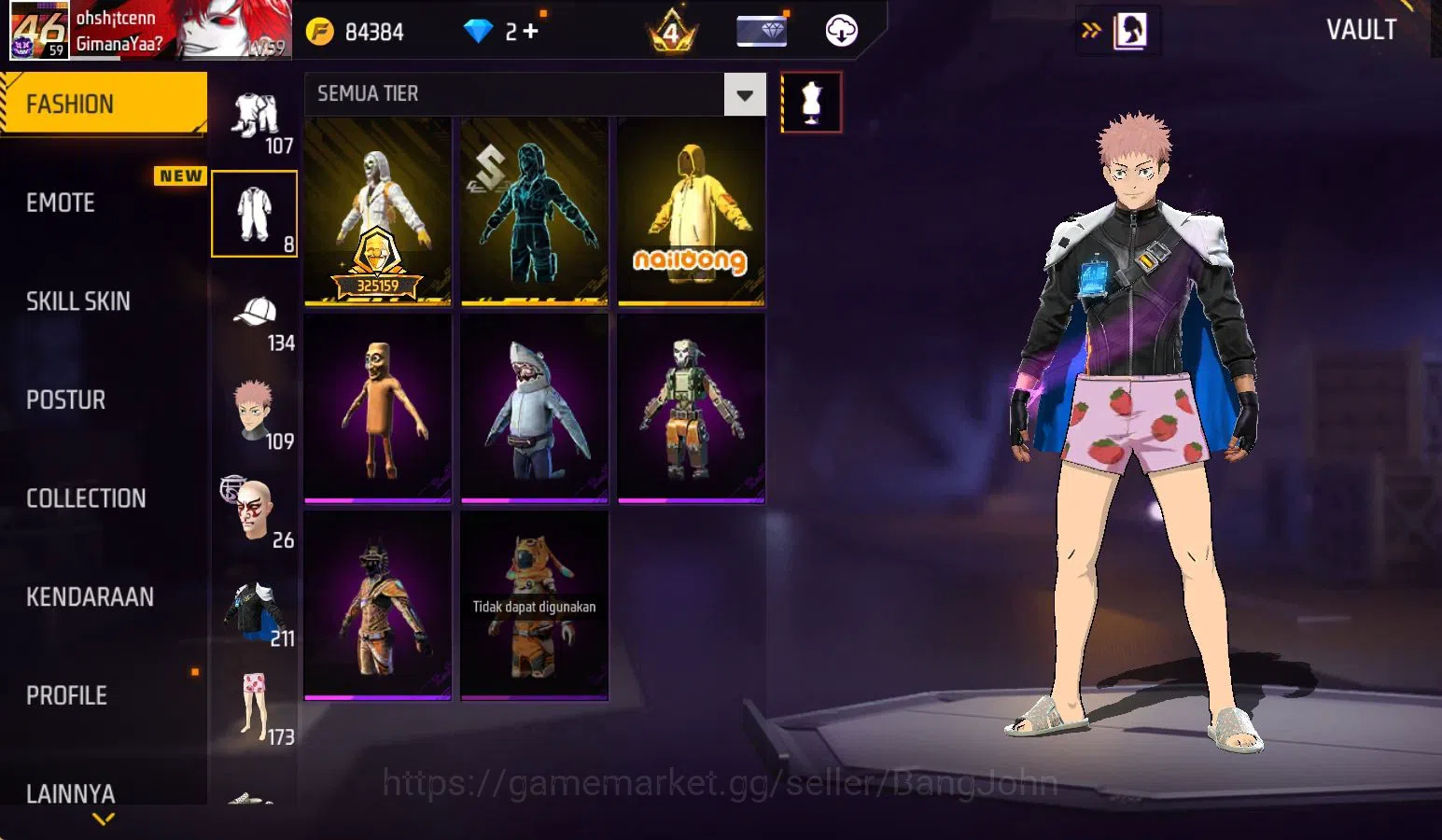 Free Fire Accounts Indonesia, vault 211, SG TROMPET,EVO STRELING LVL  image 8