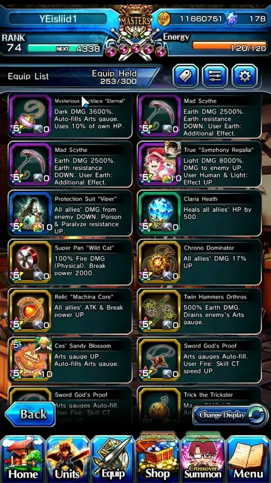 Grand Summoners Accounts End-Game Global|Rank 74|13 Ascend 6 TW|(2x Sung Jinwoo,Chloe,S Chloe,2x Jakuzure,BB 9