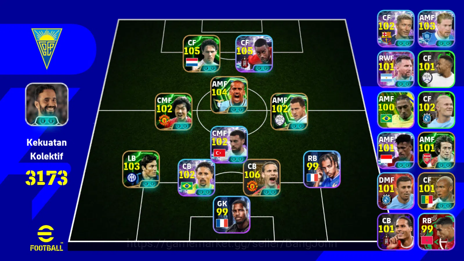 Power 3173 | isaac showtime,rio ferdinand epicdb,veron epicdb,kambuaya showtime, Coach amorim EFB1022B eFootball Others Power 3173 | isaac showtime,rio ferdinand epicdb,v image 1