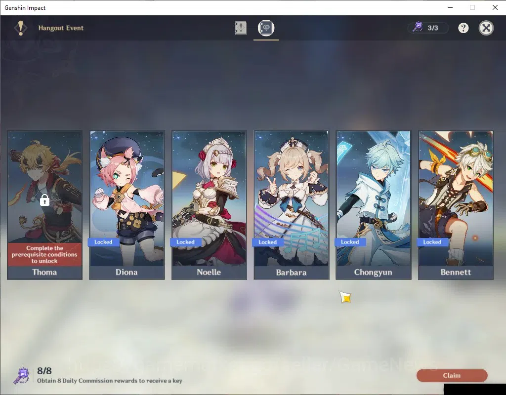 Genshin Impact Accounts ASIA | AR 45 | BD Unset | Rate ON | 1 Limited [Nic image 16