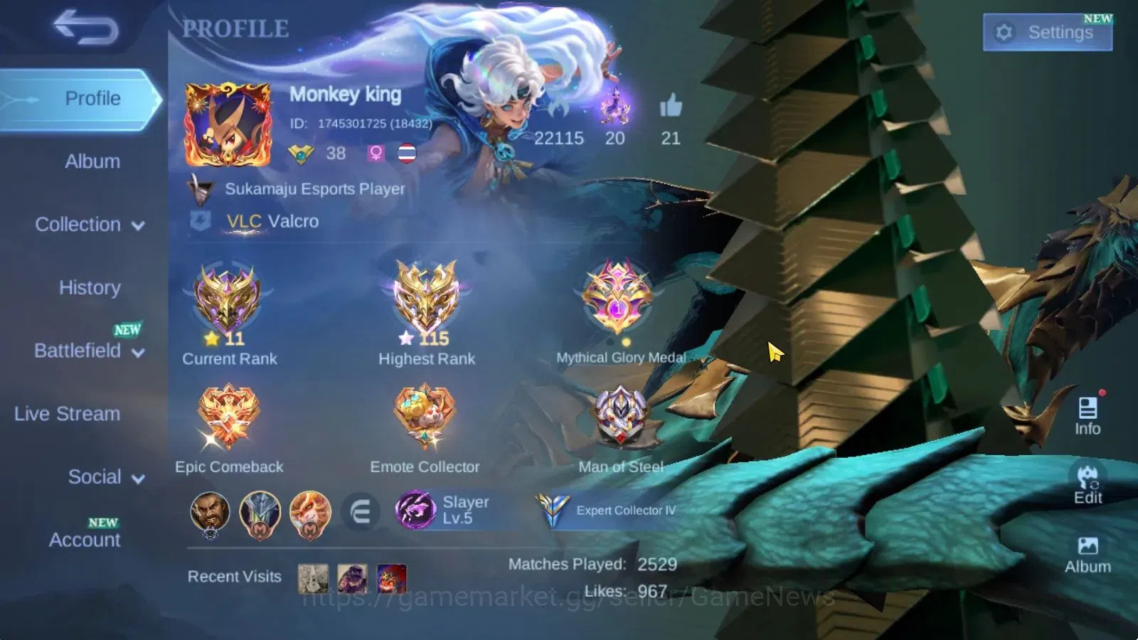 Mobile Legends: Bang Bang Accounts Hero 86|Skin 113|High Immo 115|PRIME Granger,KOF K image 2