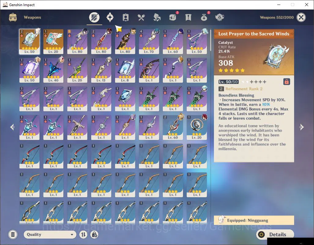Genshin Impact Accounts ASIA|AR 54| 4 Limited+2 [5 Star's Weapon]|[Yelan,R image 10