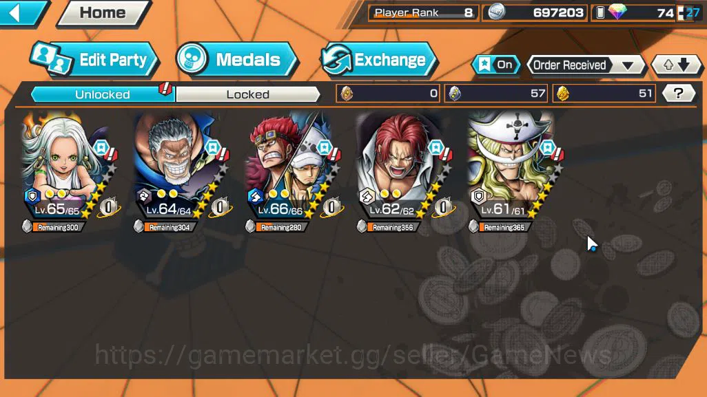 One Piece Bounty Rush Accounts Starter Global|4 EX| The Strongest Creature Alive Kaido,Blackbeard Kuzan,WI Trafalgar 4