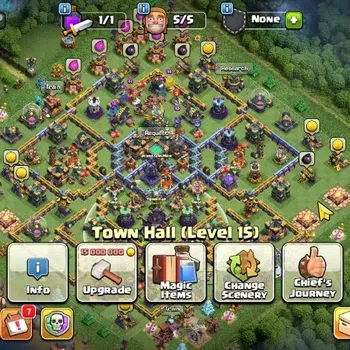 Clash of Clans High-End TH 15-BH 8|LV 166|Limited Skin|HH 9|BK 70,AQ 73,GW image 1