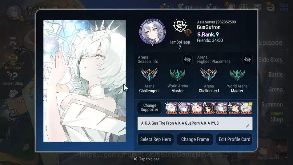 Epic Seven Accounts ASIA|24 ML[Monarch OTS Iseria,Salome,LOTScales,Bel image 2