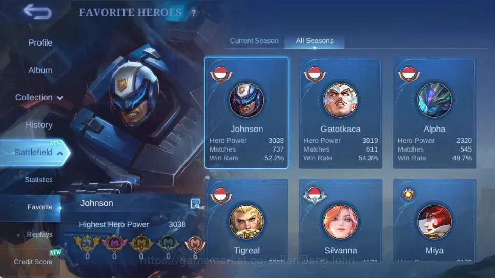 Mobile Legends: Bang Bang Accounts Global|Hero110|Skin168|Expert|Collector Natalia|Co image 12