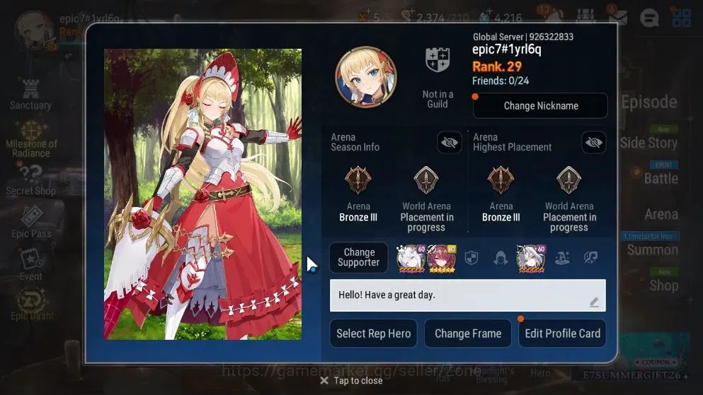 Epic Seven Accounts GLOBAL Unverif|New Era|5 ML(Salome,LH Cermia,Etc)+ image 2