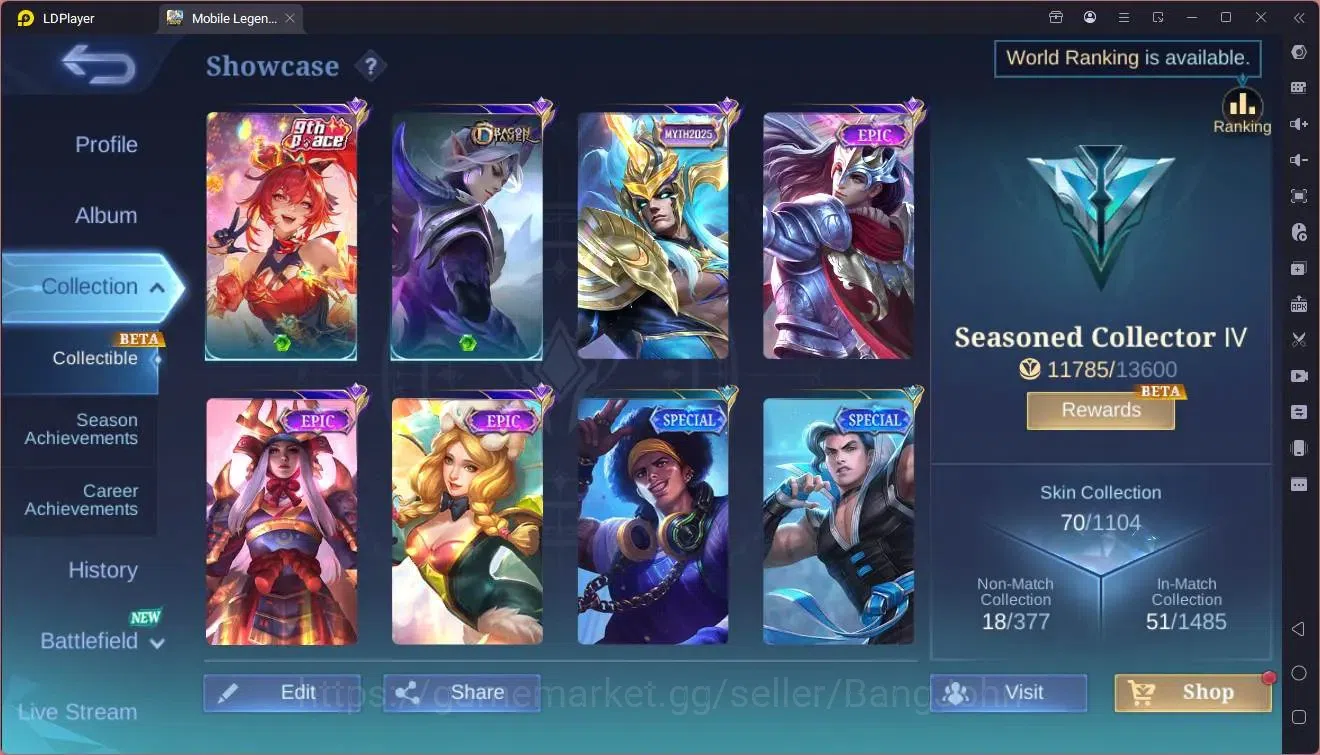 Mobile Legends: Bang Bang Accounts Global|Hero 46|Skin 70|Seasoned|9th Fanny|Dragon L image 15