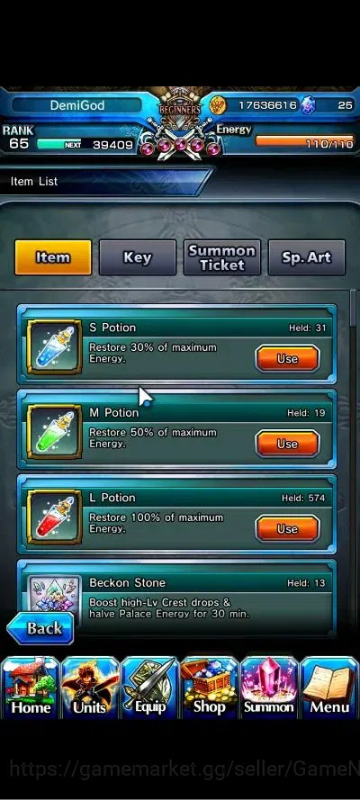 Grand Summoners Accounts Global|Rank 65|19 Ascend+3 TW|(Chloe,Accelerator,F image 2