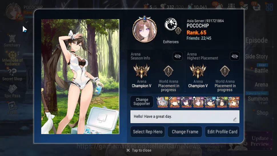 Epic Seven Accounts Mid-Tier ASIA Unverif|11 ML(Notos,BArunka,NM Luna,SN Yulha,etc),TA Coli,Ruiza,P Byblis,etc|PoH ON|10K 2