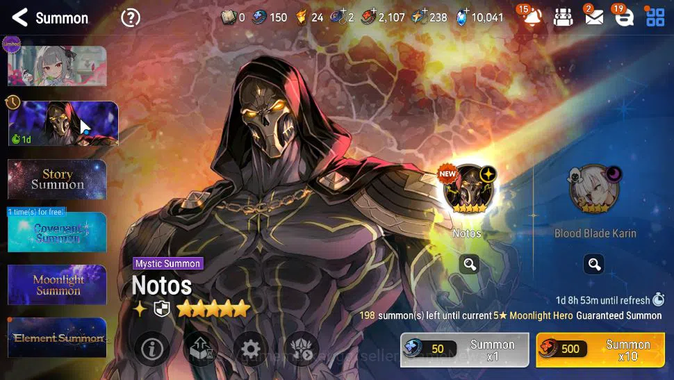 Epic Seven Accounts Mid-Tier ASIA Unverif|11 ML(Notos,BArunka,NM Luna,SN Yulha,etc),TA Coli,Ruiza,P Byblis,etc|PoH ON|10K 8