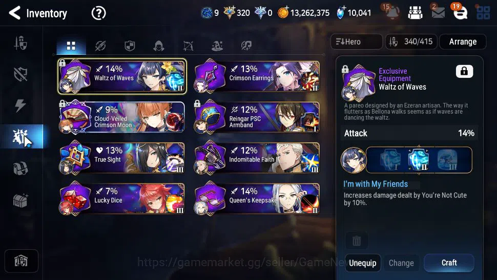 Epic Seven Accounts Mid-Tier ASIA Unverif|11 ML(Notos,BArunka,NM Luna,SN Yulha,etc),TA Coli,Ruiza,P Byblis,etc|PoH ON|10K 12
