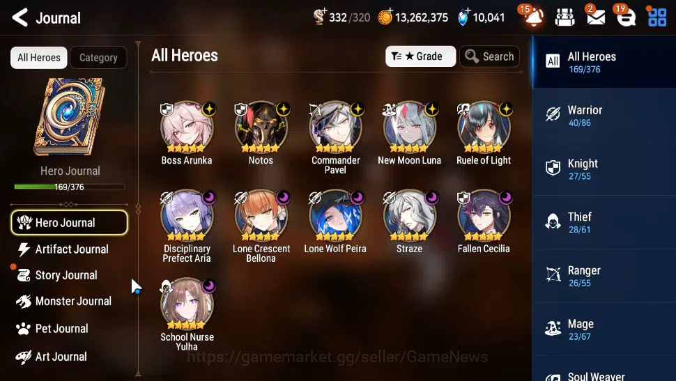 Epic Seven Accounts Mid-Tier ASIA Unverif|11 ML(Notos,BArunka,NM Luna,SN Yulha,etc),TA Coli,Ruiza,P Byblis,etc|PoH ON|10K 17