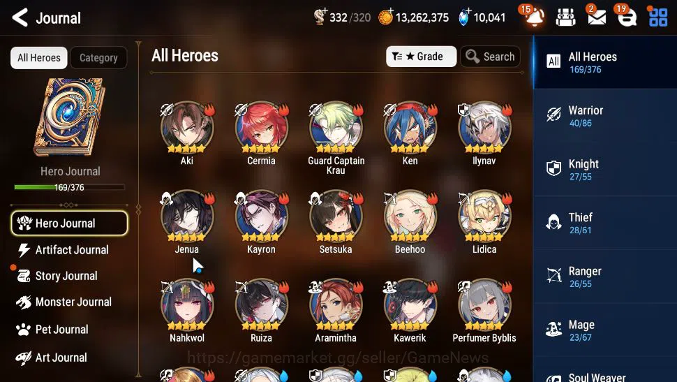 Epic Seven Accounts Mid-Tier ASIA Unverif|11 ML(Notos,BArunka,NM Luna,SN Yulha,etc),TA Coli,Ruiza,P Byblis,etc|PoH ON|10K 18