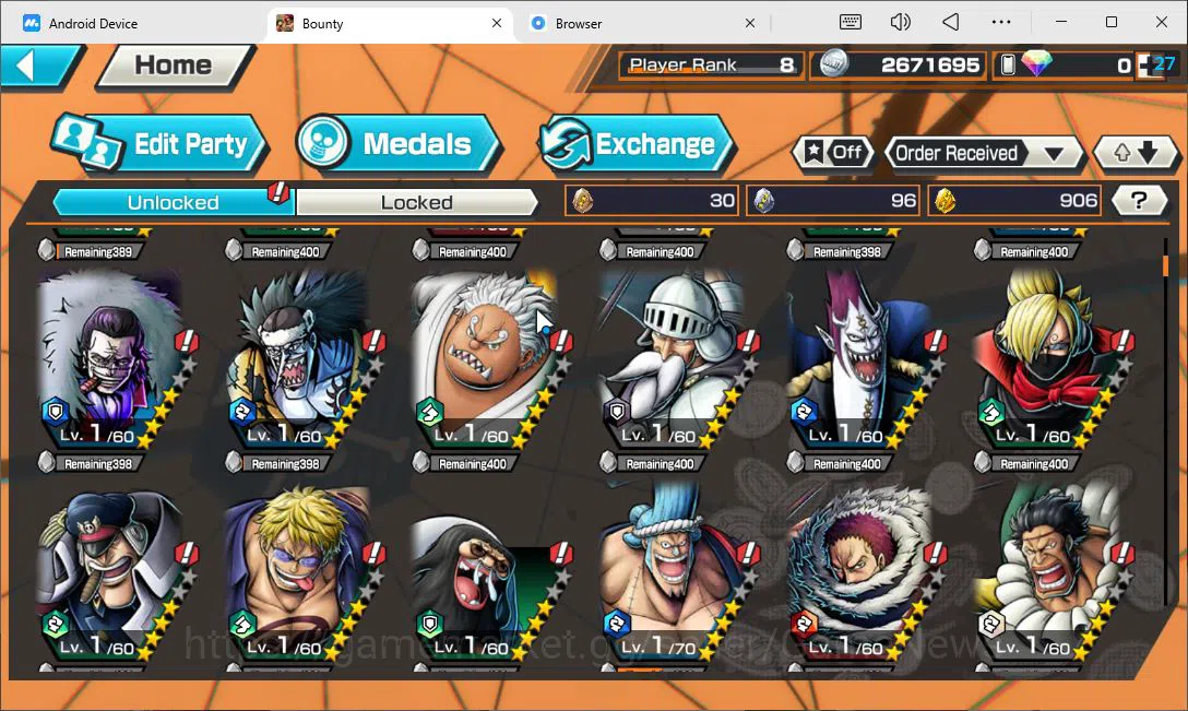 One Piece Bounty Rush Accounts Global|5EX|T5E Nusjuro,BMO Kaido,WI Trafargar Law, image 6