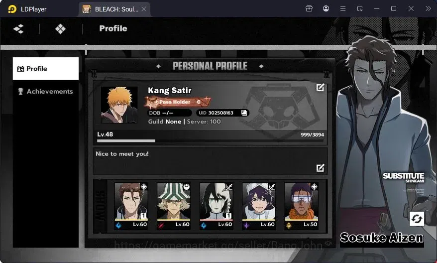 BLEACH: Soul Resonance Accounts Nuverse SEA|Lv.48|7 SSR 5 1